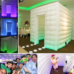 2.5m 1 Door 8 LED Color Bulb Strip Inflatable Photography Booth Enclosure Cube Shooting Tent