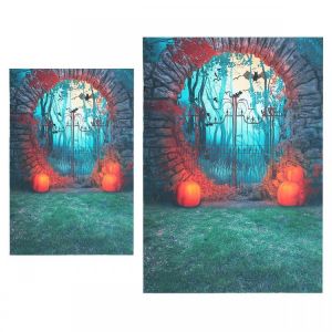 3x5FT 5x7FT Vinyl Halloween Pumpkin Bat Photography Backdrop Background Studio Prop