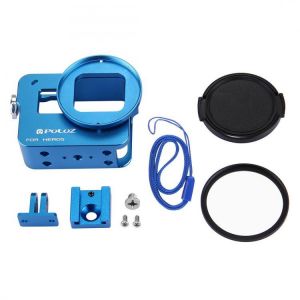 PULUZ PU183 Housing Shell CNC Aluminum Alloy Protective Cage for GoPro HERO6 HERO5 with 52mm UV Lens