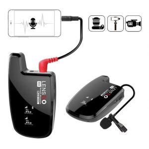 LENSGO LWM-308C/308C Plus Interview Wireless Lavalier Lapel Microphone System Transmitter Receiver LED Display for DSLR Camera Act