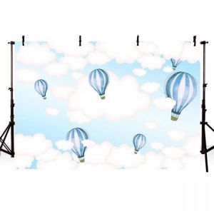 5x3FT 7x5FT 9x6FT Sky White Cloud Balloon Photography Backdrop Background Studio Prop - 0.9x1.5m