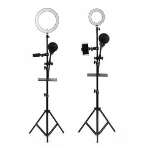 16/25cm Dimmable LED Video Ring Light Tripod Stand with Phone/Mic Holder bluetooth Selfie Shutter for Youtube Tik Tok Live Streami
