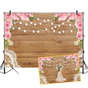 shopping צילום ומצלמות 5x3FT 7x5FT 8x6FT Wooden Flower Plank Light Photography Backdrop Background Studio Prop