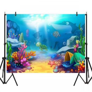 5x3FT 7x5FT 8x6FT Cartoon Sea Fish Photography Backdrop Background Studio Prop