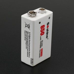 Soshine 9V 650mAh 7.4V Li-po Rechargeable Battery with Storage Case