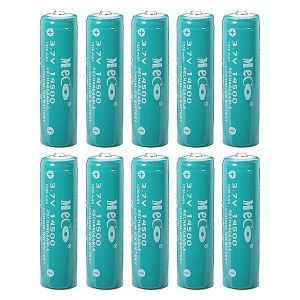 10pcs MECO 3.7V 1200mAh Rechargeable 14500 Li-ion Battery