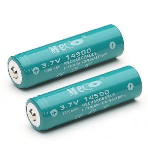 2pcs MECO 3.7V 1200mAh Rechargeable 14500 Li-ion Battery