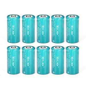 10PCS MECO 3.7v 1200mAh Reachargeable CR123A/16340 Li-ion Battery