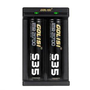Golisi Needle 2 LED Indi USB Port Smart Lite Battery Charger For Li-ion Battery 2Slots