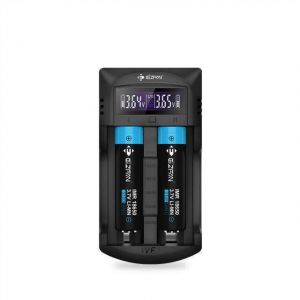 Eizfan WF1 LED Display Screen Charger 2 Slots USB Battery Charger 1Ax1 0.5Ax2 0.25Ax2 For 20700 Battery