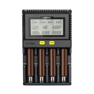 Miboxer C4-Plus 4 Slots LCD Display 2.5A Fast Charging Smart Battery Charger For AA AAA 18650 26650 21700 18350 16340 Most Batteri