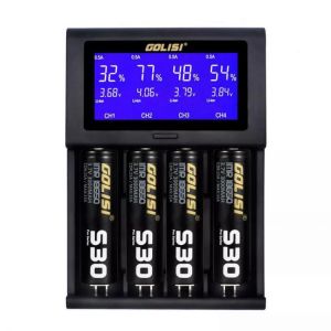 GOLISI i4 LCD Screen 2A Fast USB Battery Charger For 18650 26650 14500 Battery