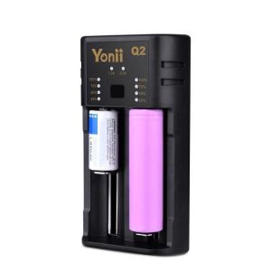 Yonii Q2 Double Slot USB Rechargeable Lithium Battery Charger Multi-functional Intelligent Charger for 18650/26650/21700/AAA Batte