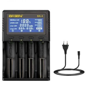 Basen BA-4 Battery Charger LCD Screen US Plug LCD Display Charger For 26650 21700 20700 18650 18490 18350 17670 17500 16340(RCR123