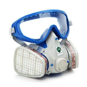 Silicone Full Face Respirator Gas Mask &amp; Goggles Comprehensive Cover Paint Chemical Pesticide Mask Dustproof Fire Escape