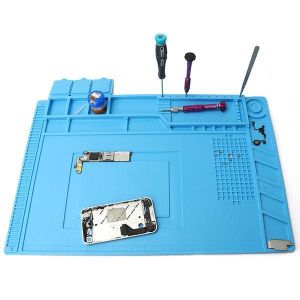 DANIU 45x30cm Magnetic Heat Insulation Silicone Pad Desk Mat Maintenance Platform with Magnetic Section  for BGA Soldering Repair 