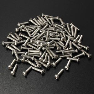 100Pcs M3 Bolts Stainless Steel Screws Button Head Socket Cap 10 Size