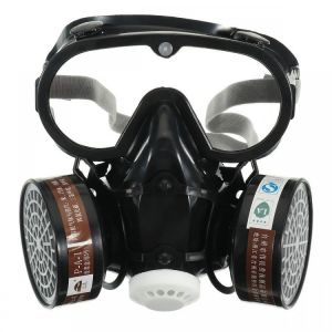 Respirator Gas Mask Safety Chemical Anti-Dust Filter Military Eye Goggle Set Workplace Safety Prote