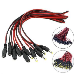 shopping כלים מקצועיים 10Pcs 12V Male Female DC Power Socket Jack Plug Wire Connector Cable CCTV DC 5.5  x 2.1mm