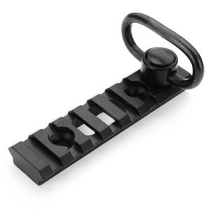 6-Slot 8-Slot Keymod Picatinny Rail Section &amp; Push Button QD Sling Swivel Socket Adapter Combo