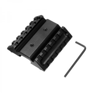 Double Sided 45 Degree Angle Offset Picatinny Rail Mount Scope Laser Holder Rail Adapter 6 Slots