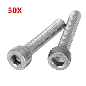 Suleve&trade; M3SH5 50Pcs M3 Stainless Steel Hex Socket Cap Head Screws Bolts 4-20mm Optional Length