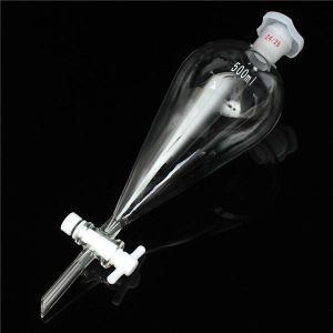 shopping ציוד מעבדה 500mL 24/29 Joint Lab Glass Pear Shape Separatory Funnel with PTFE Stopcock