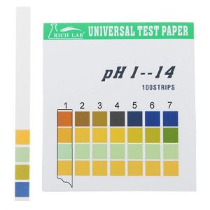 shopping ציוד מעבדה Universal PH Test Strips Full Range 1-14 Indicator Paper Tester 100 Strips Boxed w/ Color Chart