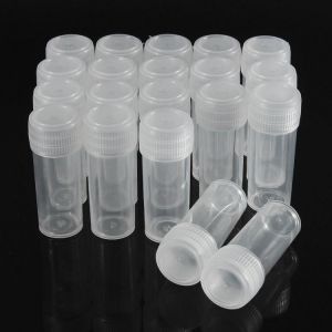 20Pcs 5ml Chemistry Plastic Test Tube Vials with Seal Caps Pack Container