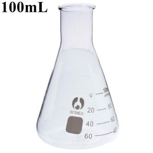 100ml Graduated Narrow Mouth Glass Erlenmeyer Flask Conical Flask 29/40 Ground Joints