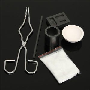 6pcs Crucible Tongs Square Graphite Cylindrical Crucible Lab Supplies