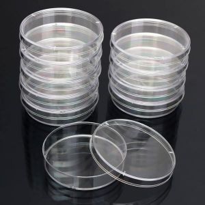 10Pcs 55X15mm Disposable Clear Plastic Petri Dish Bacterial Culture Dish Plate