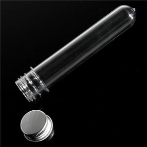 40ml Lab Test Tubes Liquid Holder with Aluminum Screw Caps Stoppers Round Bottom