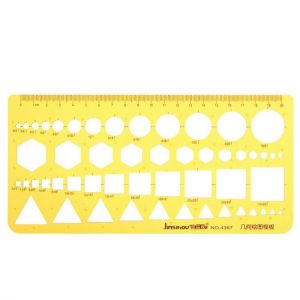 Geometric Figure Polygon Drawing Template KT Soft Plastic Circle Triangle Square Hexagon Ruler Design Board