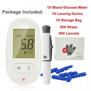 Blood Glucose Meter Diabetic Testing Monitors with 50X Strips 50X Lancets Set