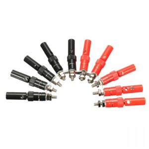 DANIU 10 Pairs 4mm Terminal Banana Plug Socket Jack Connectors Instrument Light Tools Black and Red