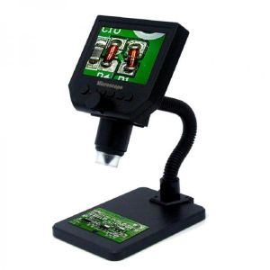 MUSTOOL G600 600X Electronic USB Microscope Digital Soldering Video Microscope Camera 4.3 Inch LCD Magnifying Camera Curved Tube B