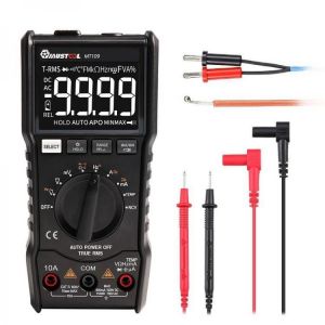 MUSTOOL MT109 Portable 9999 Counts True RMS Multimeter AC DC Voltage Current NCV Temperature Tester Auto Range Backlight and Flash