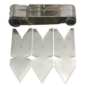 DANIU 4Pcs Screw Thread Pitch Cutting Gauge Tool Set Centre Gage 55&amp;60&deg; Inch&amp;Metric
