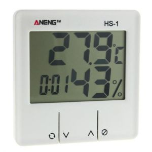 ANENG HS-1 Digital LCD Weather Station Thermometer Hygrometer Electronic Temperature Humidity Meter Alarm Clock Indoor