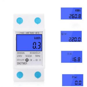 DDS528L LCD Digital Display Energy Meter 230V AC 50Hz Single Phase Backlit Display Wattmeter Power Consumption Energy kWh Electric