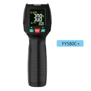FUYI -50℃~580℃ Non-Contact Infrared Digital Thermometer Colorful LCD Display Laser Handheld IR Temperature Meter K-type Probe 