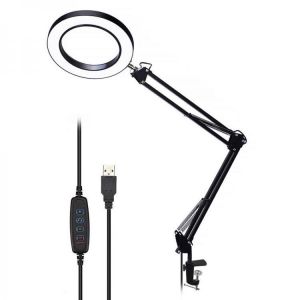 DANIU Lighting LED 5X 740mm Magnifying Glass Desk Lamp with Clamp Hands USB-powered LED Lamp Magnifier with 3 Modes Dimmable