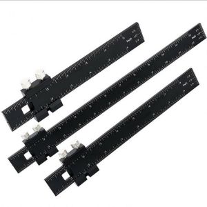 6/8/12 Inch Woodworking Precision Pocket Ruler Inch and Metric Indicators Professional Woodworking T Track Ruler