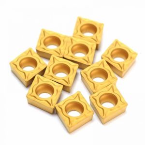 Machifit 10pcs CCMT060204-HM YBC251 Carbide Insert Titanium Coated Carbide Cutter