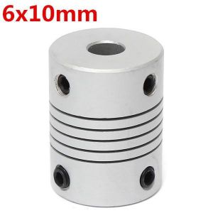 6mm x 10mm Aluminum Flexible Shaft Coupling OD19mm x L25mm CNC Stepper Motor Coupler Connector