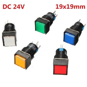 shopping כלים מכאניים 16mm DC 24V Push Button Self-reset Switch Square Momentary LED Light