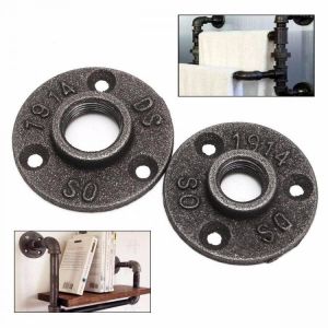 shopping כלים מכאניים 1/2 or 3/4 Inch Black Flange Iron Pipe Floor Fitting Plumbing Threaded Three Holes Flange