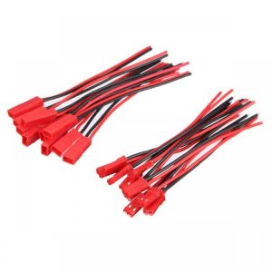 shopping ציוד חשמל Excellway&reg; 10 Pairs 2 Pins JST Male &amp; Female Connectors Plug Cable Wire Line 110mm Red