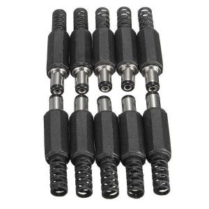 shopping ציוד חשמל Excellway&reg; JP02 10Pcs 5.5x2.1mm DC Power Male Solder Barrel Tip Plug Jack Connector